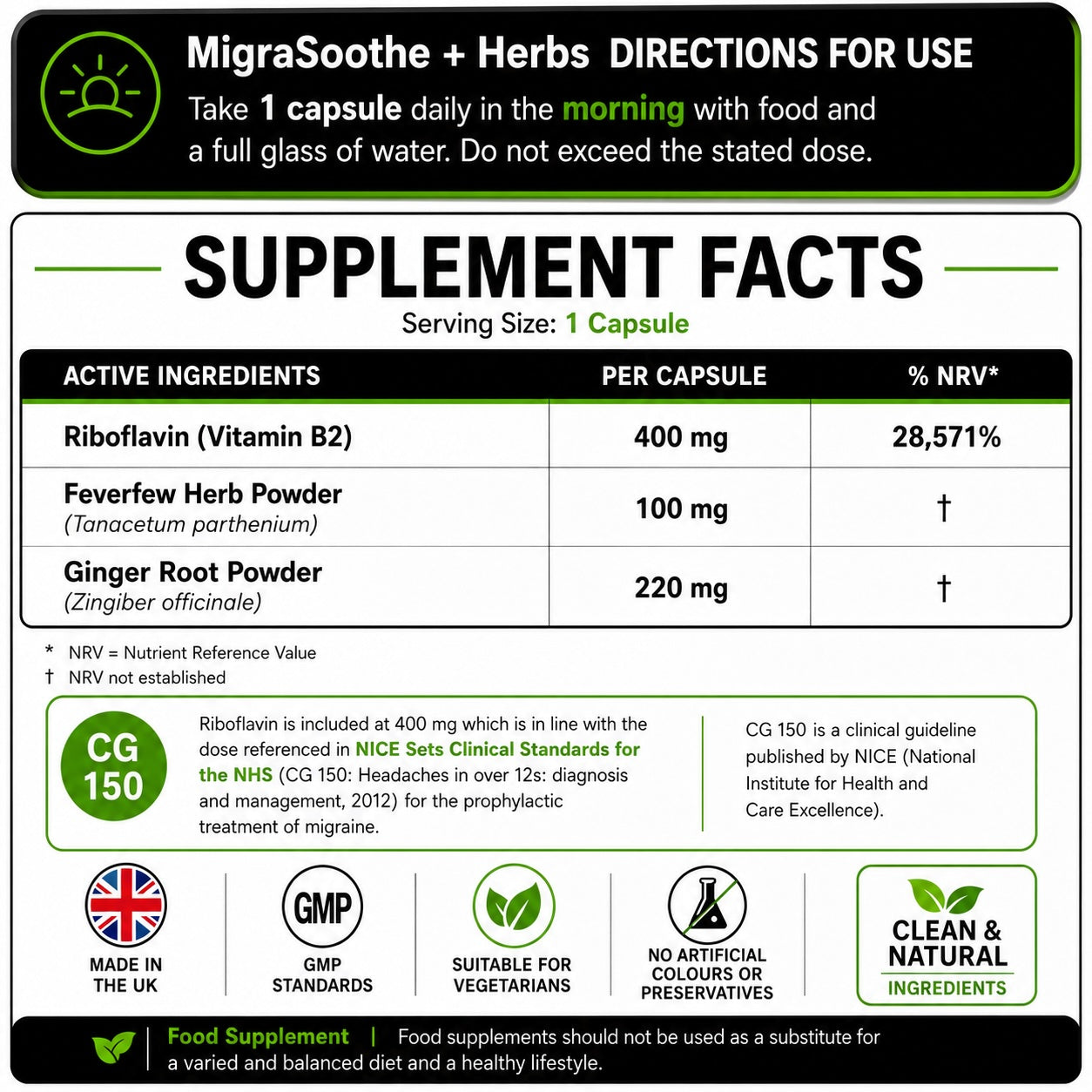 MigraSoothe + Herbs Migraine Relief Feverfew