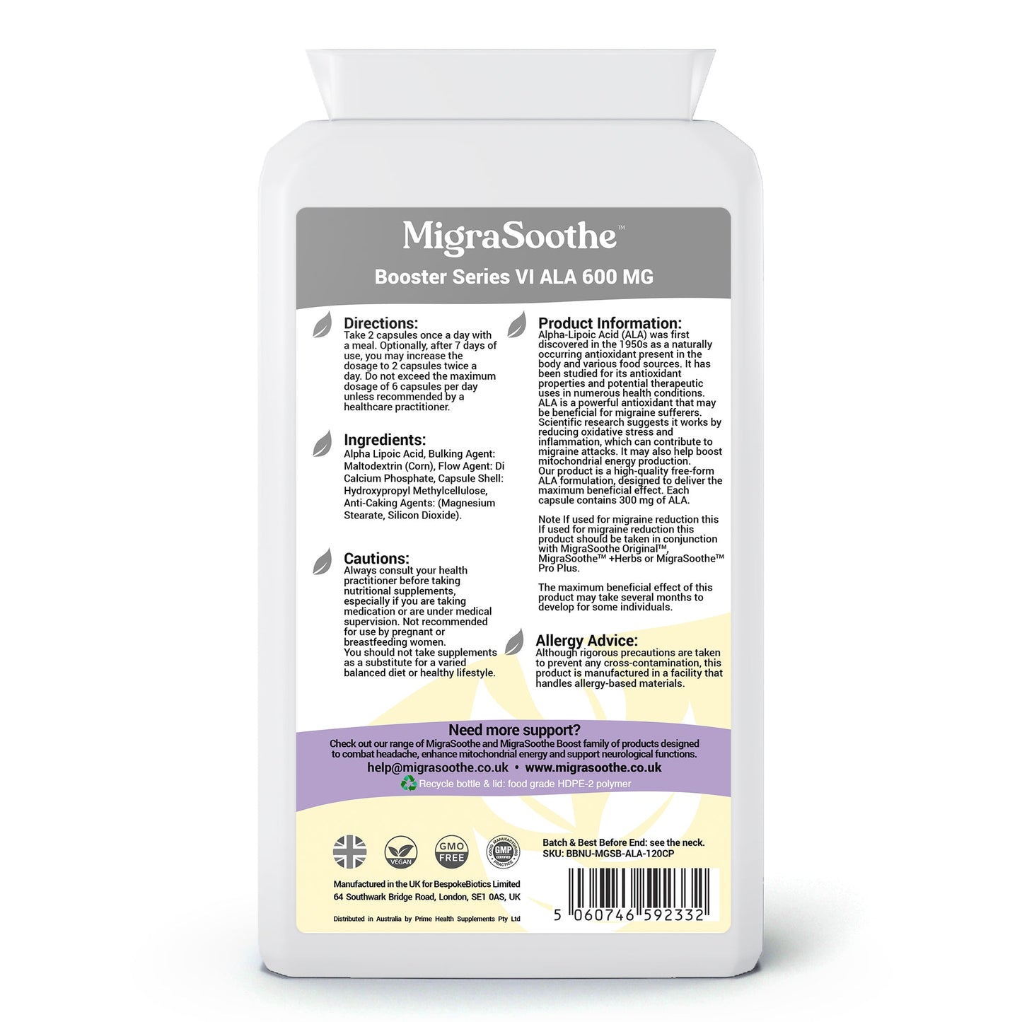 MigraSoothe Alpha Lipoic Acid Booster Series VI