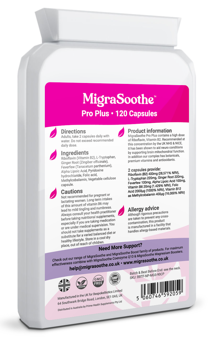 MigraSoothe Pro Version  (Migraine & Low Mood) B2 Riboflavin 400 Mg