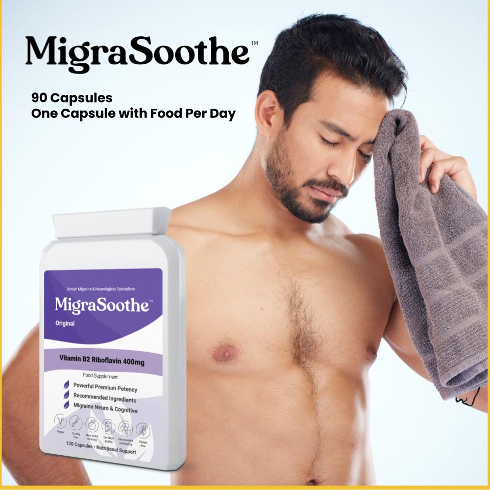 MigraSoothe Original| Riboflavin 400mg Caps | Riboflavin For Migraines | Vitamin B2 | Purple Standard Formula