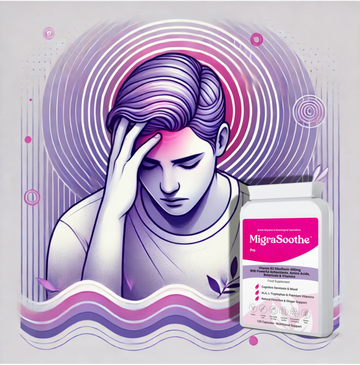 An anxious person correlating with migraines and supplements that can support this problem