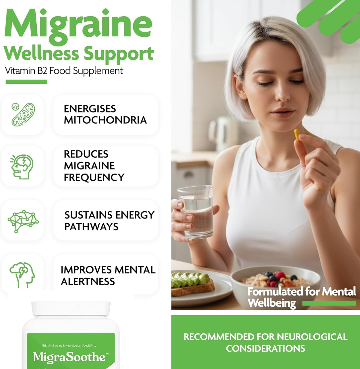 MigraSoothe + Herbs Migraine Relief Feverfew