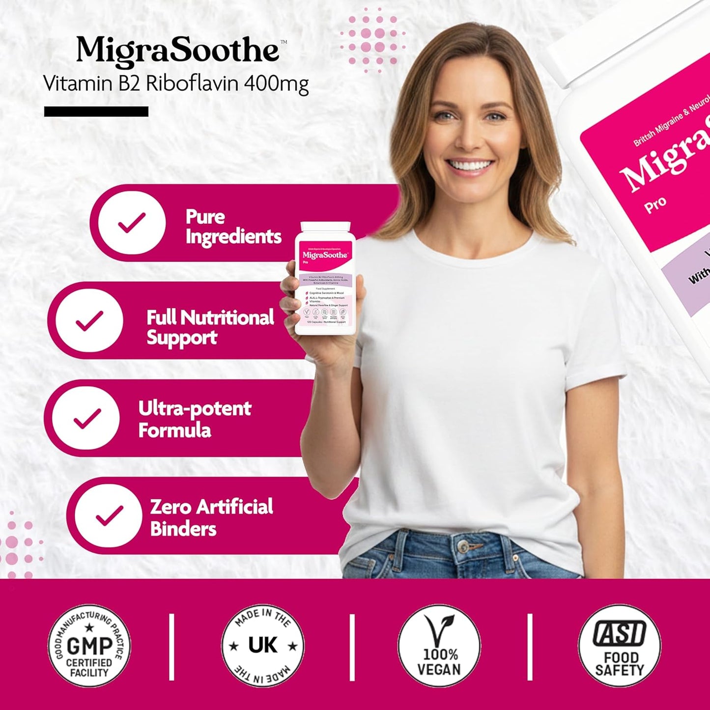 MigraSoothe Pro Version  (Migraine & Low Mood) B2 Riboflavin 400 Mg
