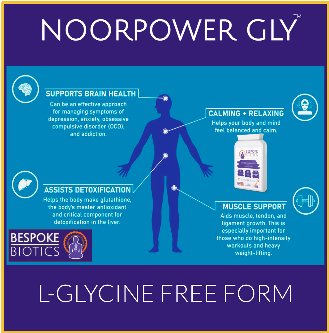 Glycine 500MG FREE FORM 120 Caps Vegan for Energy, Fatigue Sleep Gout, Leaky Gut