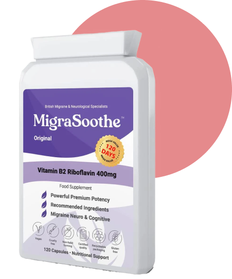 MigraSoothe Original| Riboflavin 400mg Caps | Riboflavin For Migraines | Vitamin B2 | Purple Standard Formula