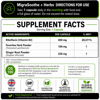 MigraSoothe + Herbs Migraine Relief Feverfew