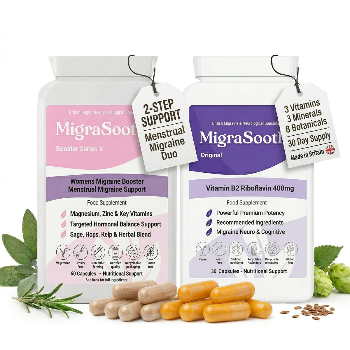 MigraSoothe Menstrual Migraine Duo, 30-day supply