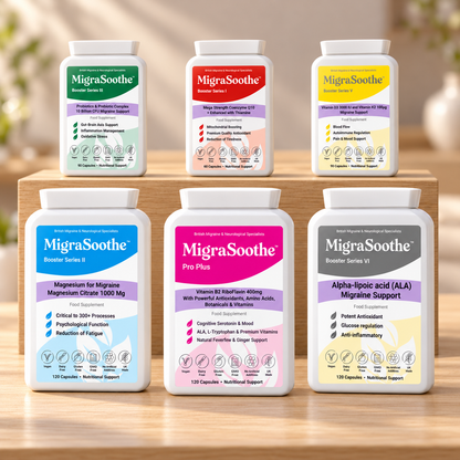 Ultimate pack on pale oak: large Pro, Magnesium and Alpha-lipoic acid bottles in front, with smaller Probiotic, CoQ10 and Vitamin D3/K2 bottles behind.