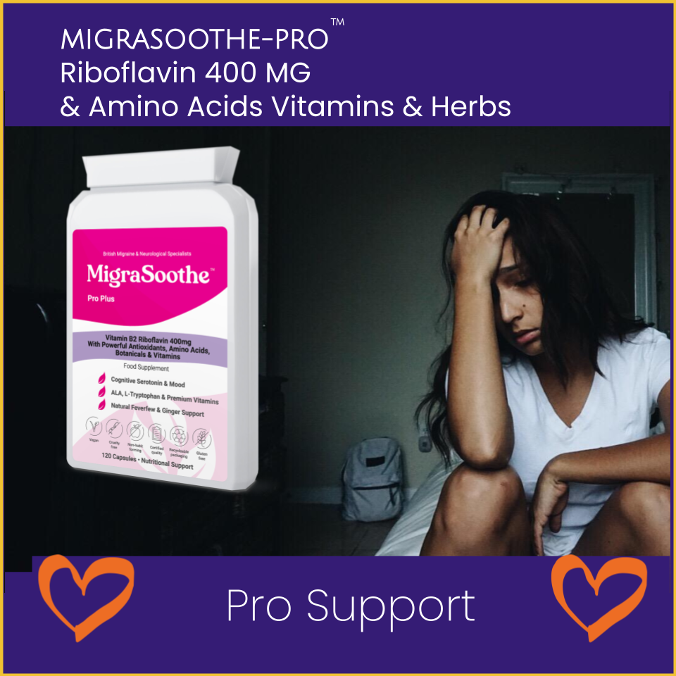 MigraSoothe Pro Bundle - Triple Pack Riboflavin  Magnesium CoQ10 Tryptophan Feverfew Ginger etc