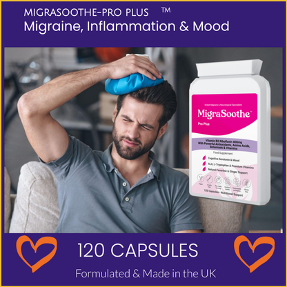 MigraSoothe Pro Bundle - Triple Pack Riboflavin  Magnesium CoQ10 Tryptophan Feverfew Ginger etc