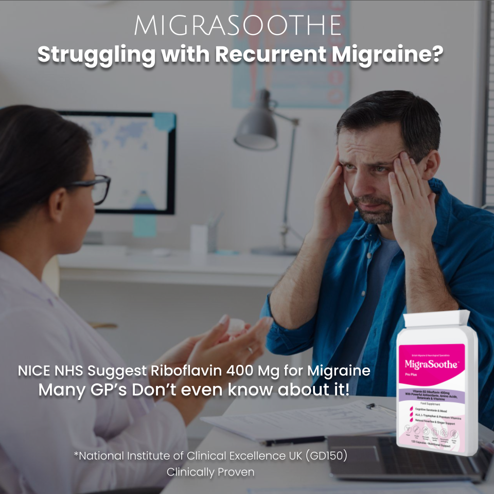 MigraSoothe Pro Bundle - Triple Pack Riboflavin  Magnesium CoQ10 Tryptophan Feverfew Ginger etc